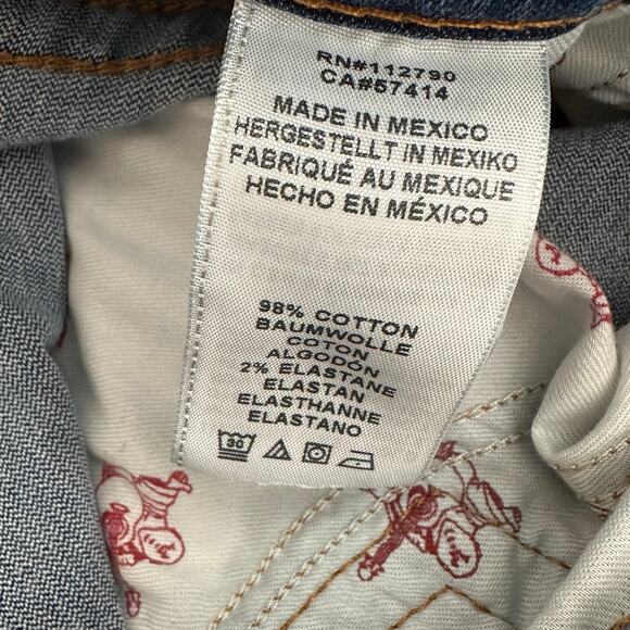 True Religion Men Rocco Relaxed Skinny 5 Pocket Design Blue Jeans Size 31 - Picture 5 of 7